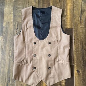 Men's/Women’s Double-Breasted Tan Vest